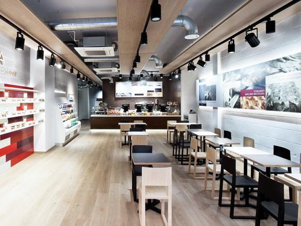 reflektory led szynowe w lokalu gastronomicznym