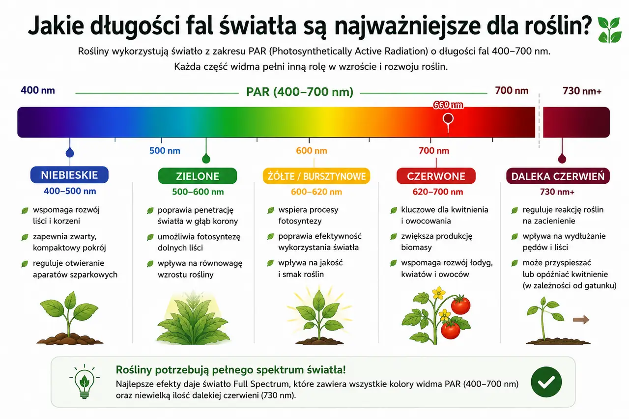 Jakie długości fal światła są najważniejsze dla roślin