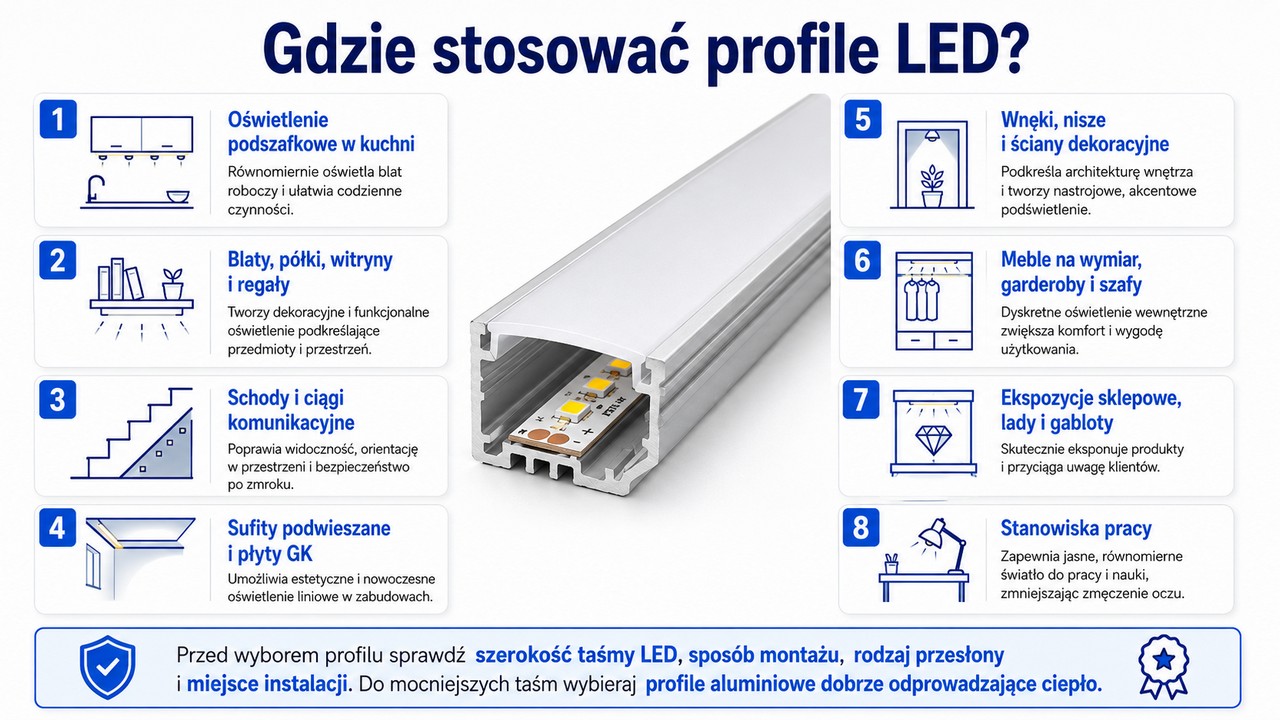 Gdzie stosować profile LED