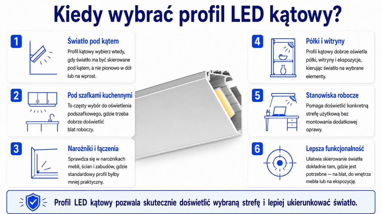 Kiedy wybrać profil LED kątowy?